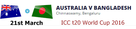 Australia Vs Bangladesh Live T20 World Cup 2016 Match 21 March
