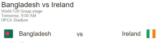 Bangladesh Vs Ireland Live T20 World Cup 2016 Match 11 March