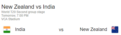 New Zealand Vs India Live T20 World Cup 2016 Match 15 March