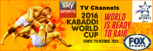 World Kabaddi Cup 2016 Live Telecast TV Channels In India, UK, USA, Canada