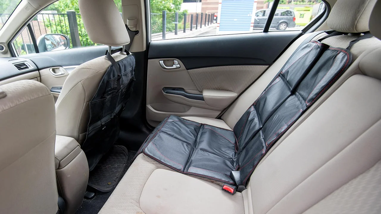 Carpassion Black Polyester Front Seat Cover – Universal Fit Car Protector (MMT CP10030, Made In Poland)